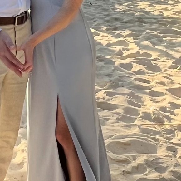 Used Show Me Your Mumu Paris steel blue maxi dress - Picture 3 of 4